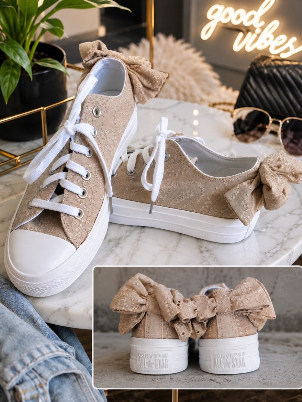 Converse Chuck Taylor All Star Lift Bow Platform Sneakers | Women's USA9.5 | NWT